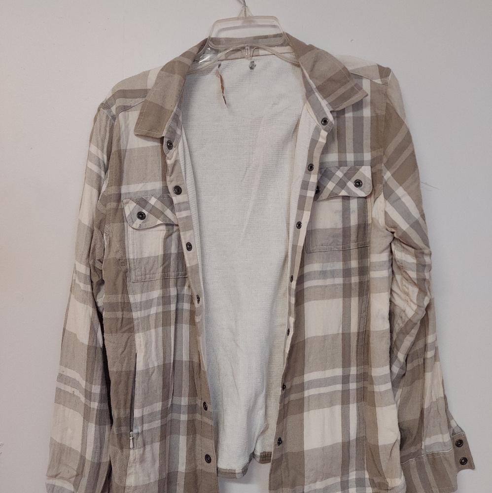 Prana Beige Flannel with Waffle Knit interior